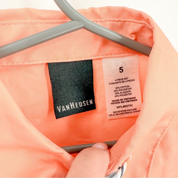 Van Heusen Orange Button Down Shirt Classic Formal - Picture 3 of 4